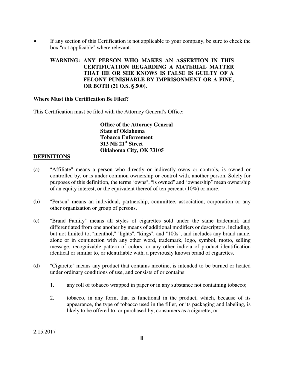 Instructions for Tobacco Directory Application - Oklahoma, Page 2