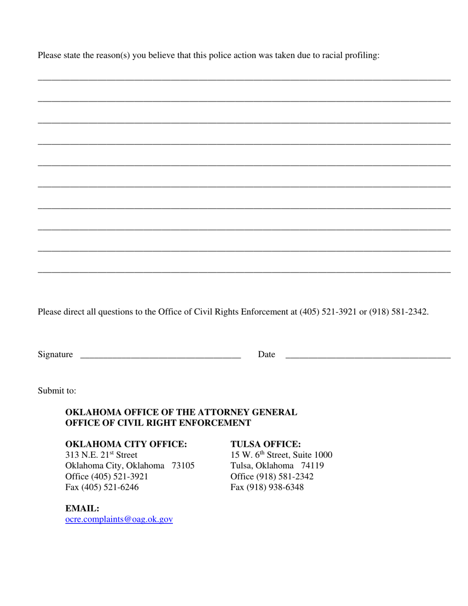 Racial Profiling Complaint - Oklahoma, Page 2