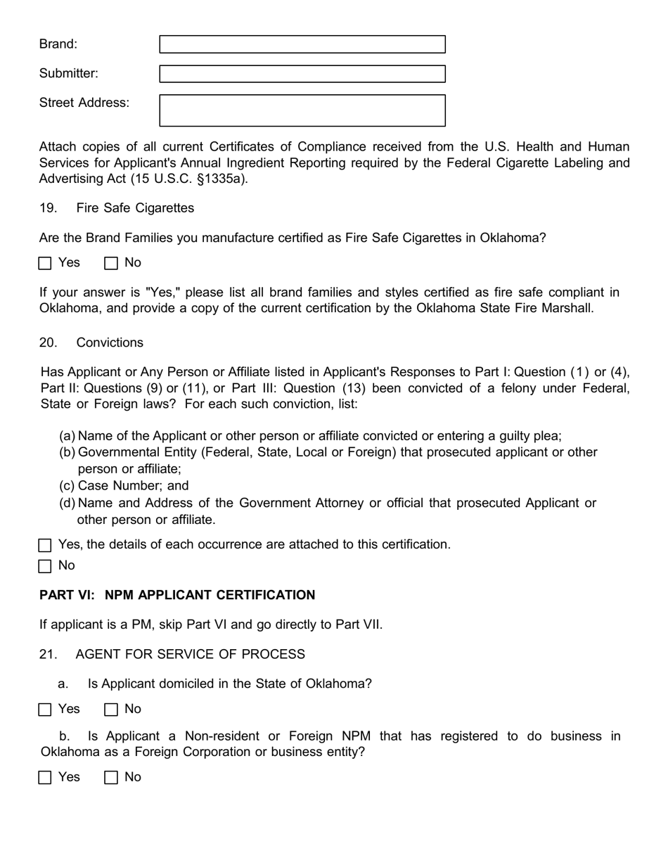 Tobacco Directory Application - Oklahoma, Page 11