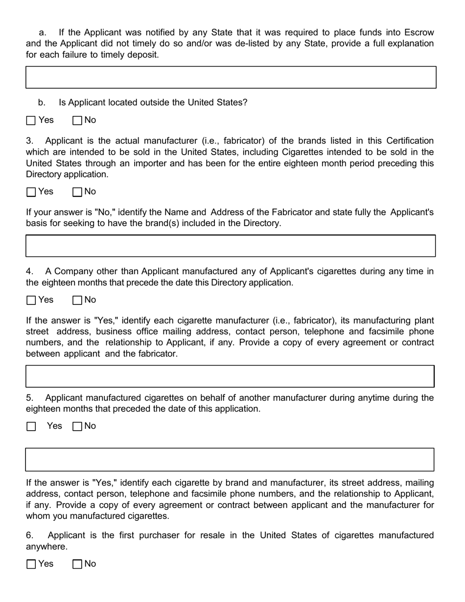 Tobacco Directory Application - Oklahoma, Page 2