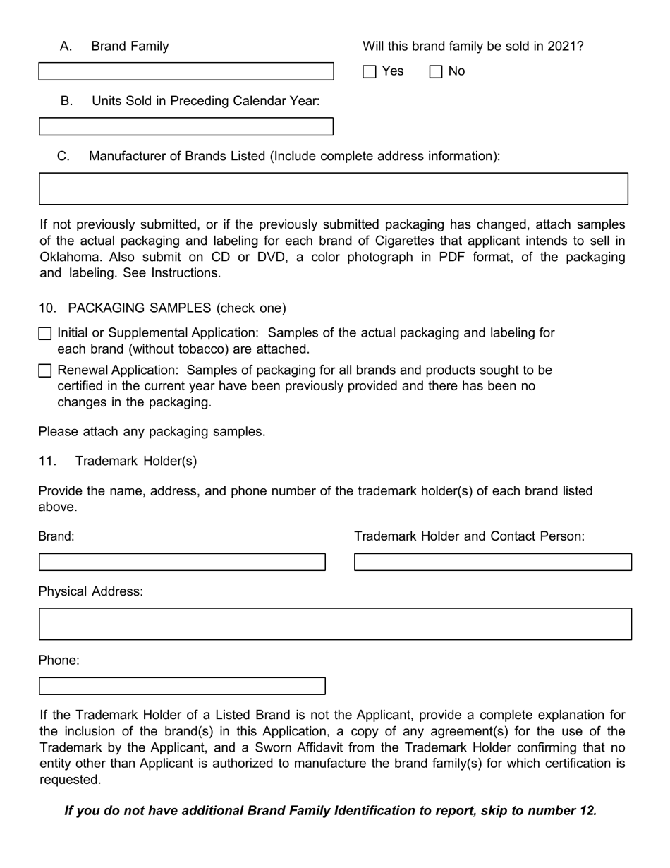 Tobacco Directory Application - Oklahoma, Page 5