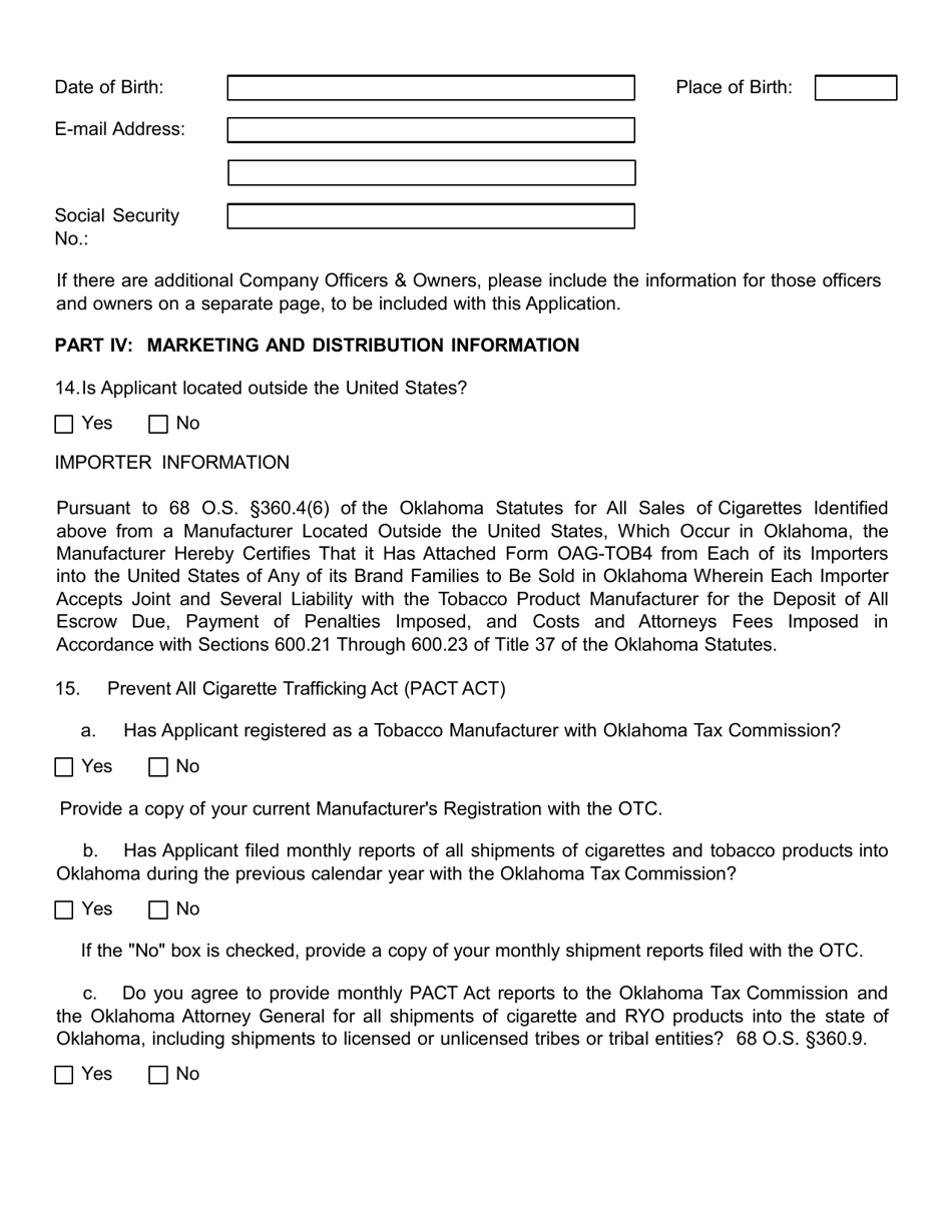 Tobacco Directory Application - Oklahoma, Page 8