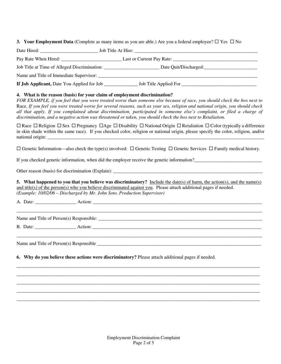 Employment Discrimination Complaint - Oklahoma, Page 3