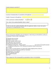 Form B (SD Form 1447) Reasonable Testing Accommodations Disability Documentation - South Dakota, Page 2