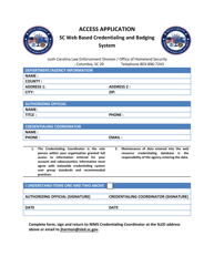 &quot;Access Application - Sc Web Based Credentialing and Badging System&quot; - South Carolina