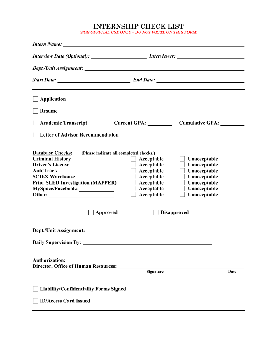 Sled Student Internship Application - South Carolina, Page 4