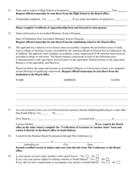 Application for License to Practice Funeral Service as an Embalmer/Director - South Dakota, Page 3