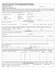 Form PD/PS-1 Application for Security/Private Investigative Registration - South Carolina