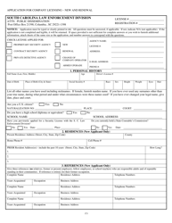 Form PD/PS-11 Application for Company Licensing - New and Renewal - South Carolina