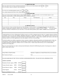 Form PD/PS-11 Application for Company Licensing - New and Renewal - South Carolina, Page 3