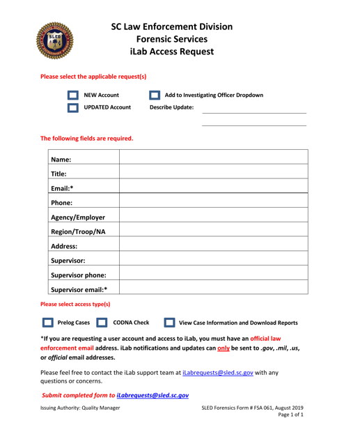 Form FSA061  Printable Pdf