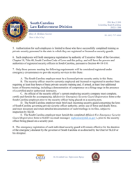 Affidavit for Emergency Security Guard Registration - South Carolina, Page 2