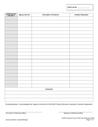 Form FSA032 &quot;Laboratory Evidence Inventory Form&quot; - South Carolina