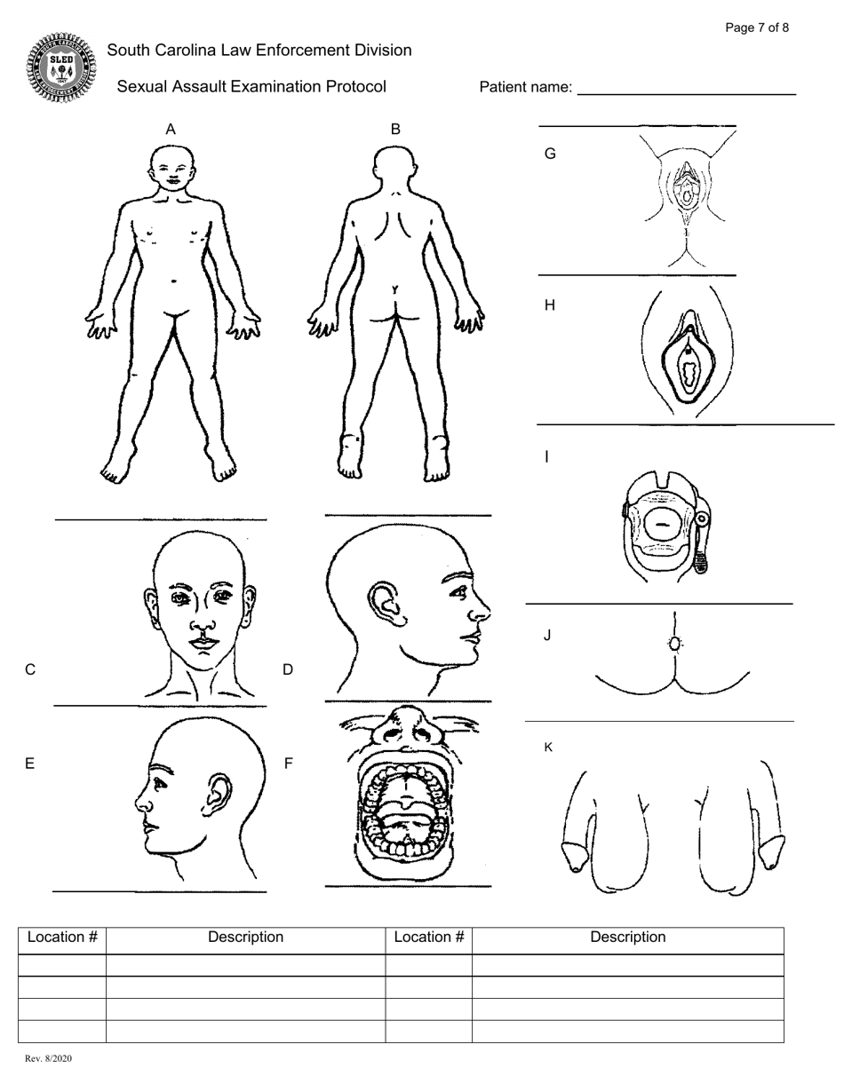Sexual Assault Examination Protocol - South Carolina, Page 7