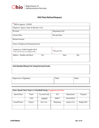 Document preview: Form OFMFRM0004 Das Fleet Refund Request - Ohio
