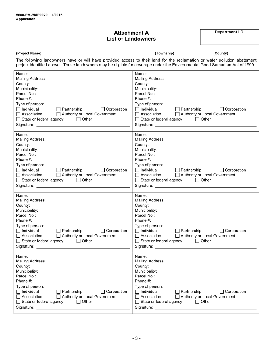 Form 5600-PM-BMP0020 Environmental Good Samaritan Project Proposal - Pennsylvania, Page 3