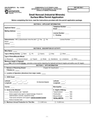 Form 5600-PM-BMP0316 Small Noncoal (Industrial Minerals) Surface Mine Permit Application - Pennsylvania, Page 11