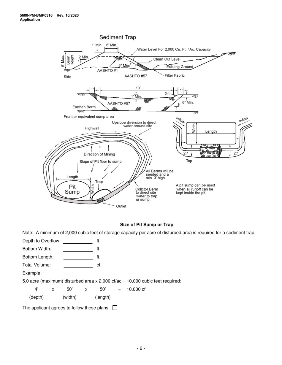 Form 5600-PM-BMP0316 Small Noncoal (Industrial Minerals) Surface Mine Permit Application - Pennsylvania, Page 16