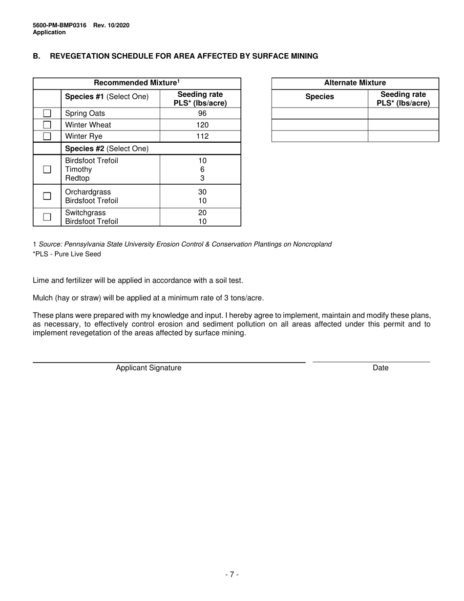 Form 5600-PM-BMP0316 Small Noncoal (Industrial Minerals) Surface Mine Permit Application - Pennsylvania, Page 17