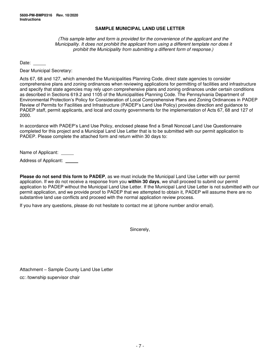 Form 5600-PM-BMP0316 Small Noncoal (Industrial Minerals) Surface Mine Permit Application - Pennsylvania, Page 7