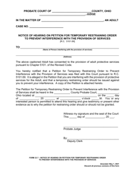 Form 23.7 Notice of Hearing on Petition for Temporary Restraining Order to Prevent Interference With the Provision of Services - Ohio