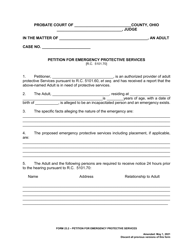 Document preview: Form 23.2 Petition for Emergency Protective Services - Ohio