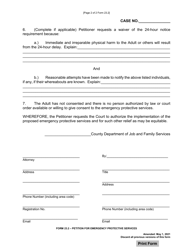 Form 23.2 Petition for Emergency Protective Services - Ohio, Page 2