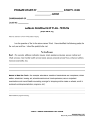 Form 27.7 Annual Guardianship Plan - Person - Ohio