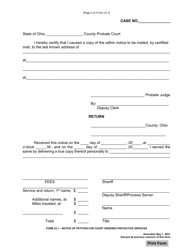 Form 23.1 Notice of Petition for Court Ordered Protective Services - Ohio, Page 2