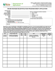 Document preview: Form PLNT-4204-014-E Online Pesticide Recertification Program Credit Application - Ohio