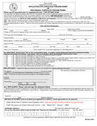 Application for Concealed Firearm Permit or Provisional Concealed Firearm Permit - Utah, Page 2