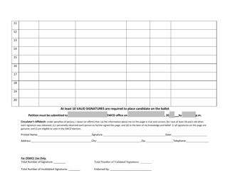 Candidate Nomination Petition - Ohio, Page 2