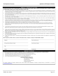 Form INS3004 Application for Business Entity Navigator Certification - Ohio, Page 3