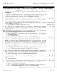 Form INS3062 &quot;Self-service Storage Business Entity License Application&quot; - Ohio, Page 2