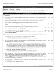 Form INS3090 Individual Agent Initial License Application - Ohio, Page 2