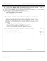 Form INS3091 Individual Agent License Renewal Application - Ohio, Page 2