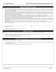 Form INS3091 Individual Agent License Renewal Application - Ohio, Page 3