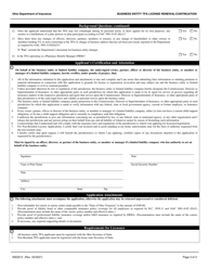 Form INS3213 Business Entity Third Party Administrators (Tpa) License Renewal/Continuation - Ohio, Page 3