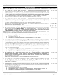 Form INS3061 Self-service Storage Business Entity Renewal Application - Ohio, Page 2