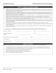 Form INS3214 Individual Public Insurance Adjuster Certificate of Authority License Application - Ohio, Page 5
