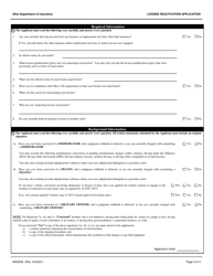 Form INS3236 License Reactivation Application - Ohio, Page 2