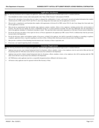 Form INS3221 Business Entity Viatical Settlement Broker License Renewal/Continuation - Ohio, Page 4