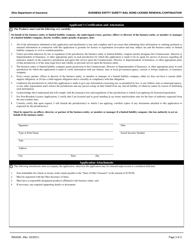 Form INS3256 Business Entity Surety Bail Bond License Renewal/Continuation - Ohio, Page 3