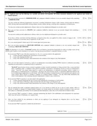 Form INS3251 Individual Surety Bail Bond License Application - Ohio, Page 2