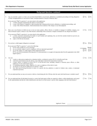 Form INS3251 Individual Surety Bail Bond License Application - Ohio, Page 3