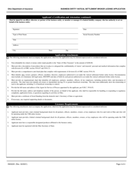Form INS3220 Business Entity Viatical Settlement Broker License Application - Ohio, Page 4