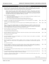 Form INS3290 Business Entity Reinsurance Intermediary License Renewal/Continuation - Ohio, Page 2
