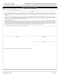 Form INS3288 Business Entity Public Insurance Adjuster Certificate of Authority Renewal/Continuation - Ohio, Page 4