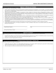 Form INS3294 Individual Title Insurance Marketing Representative (Timr) License Renewal/Continuation - Ohio, Page 3