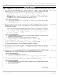 Form INS3250 Business Entity Managing General Agent (Mga) License Application - Ohio, Page 2